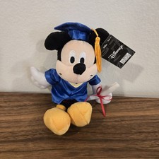 Disney Mickey Mouse Graduation Plush With Cap Diploma Gown New With Tags