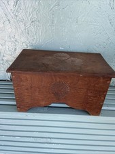 Small Vintage Oak Wooden Box - Marriage / Jewellery Hand Carved