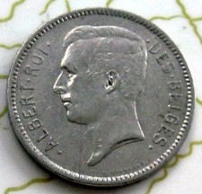 COIIN BELGIUM 5FR 1932 VF-XF A1