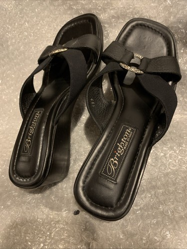 Brighton Sandals Women’s Wedges Black Slip On Size 6 1/2 - Picture 8 of 8