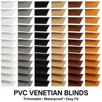 PVC Jalousie zuschneidbar Fensterrollo alle Größen & Farben Büro Zuhause EasyFit