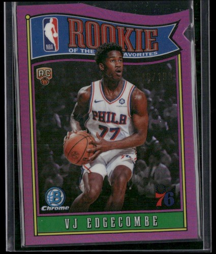 2025 Bowman VJ Edgecombe ROY Favorites Chrome Fuchsia Refractor /199 RC 76ers