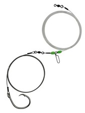 15Ft Heavy Duty Shark Fishing Rig - Choose Hook Size - Mustad Circle Hooks