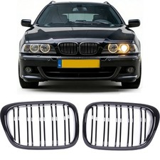 NIEREN GRILL ZIERGITTER PASSEND FÜR BMW 5ER E39 DOPPELSTEG GLÄZEND SCHWARZ