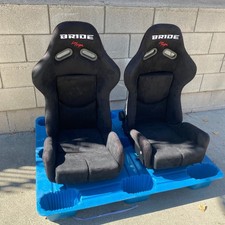 Pair 2 Bride Black Suede Seats Low Max Jdm Recliner Bucket Seat Pair 2 Bride Black Suede Seats Low Max Jdm Recliner Bucket Seat