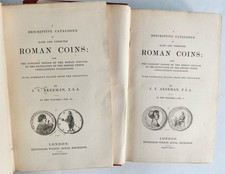 1834 DESCRIPTIVE CATALOGUE of RARE ROMAN COINS by AKERMAN antique ILLUSTRATED