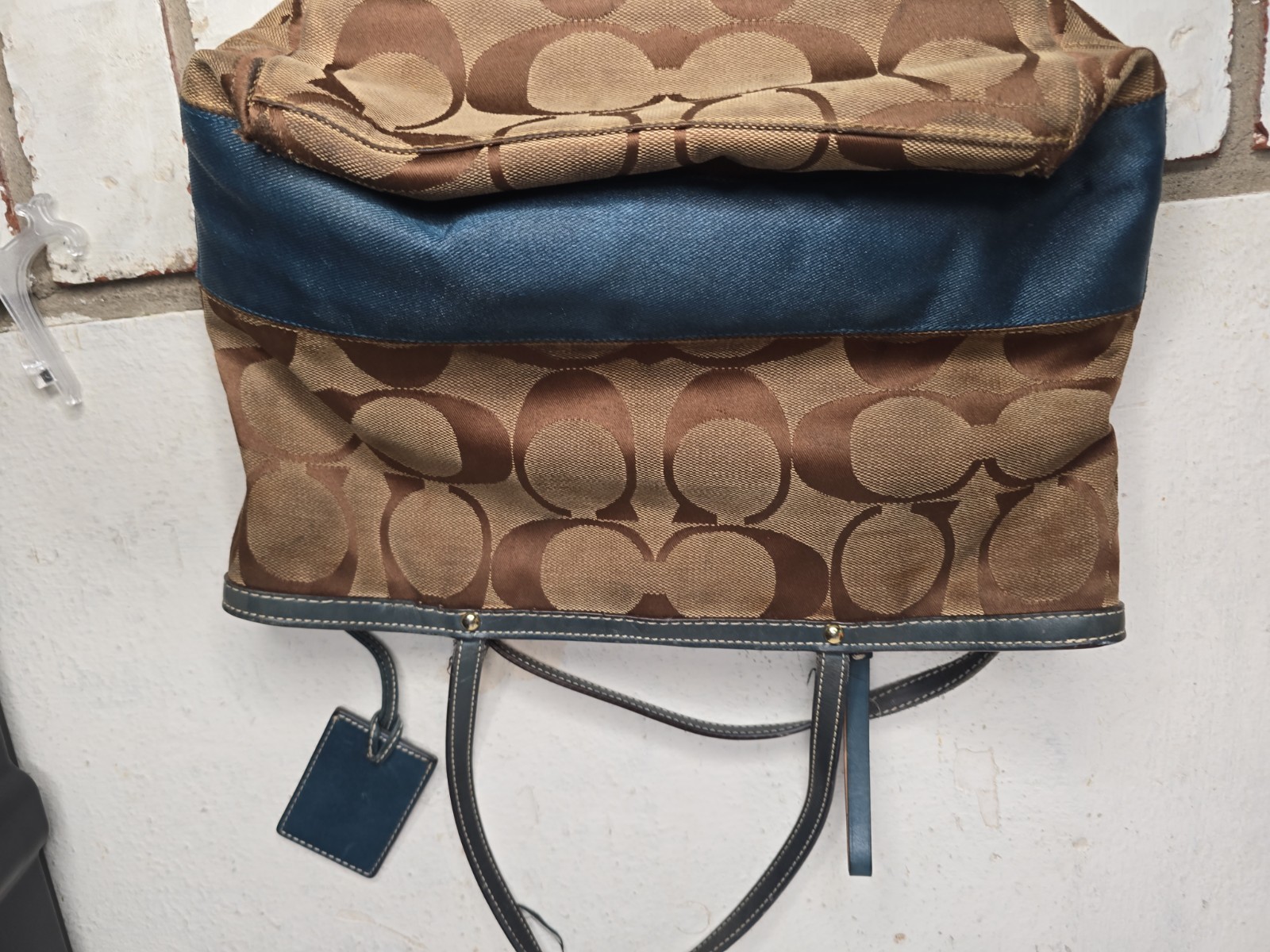 Coach Women's Brown Signature Canvas Logo Shoulder Bag Tote
