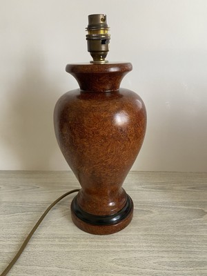 Vintage Tischlampe Holz Vase hellbraun 31 cm getestet & funktionsfähig