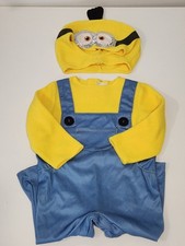 Despicable Me Minions Costume Infant Hat Jumpsuit Halloween 6 - 12 Months Baby