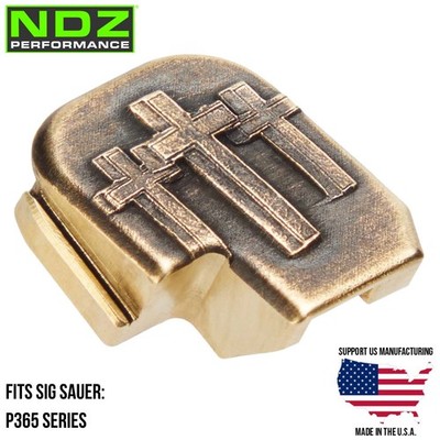 NDZ Sig P365 P365XL X Macro Fuse 3D Cross Brass Engraved Slide