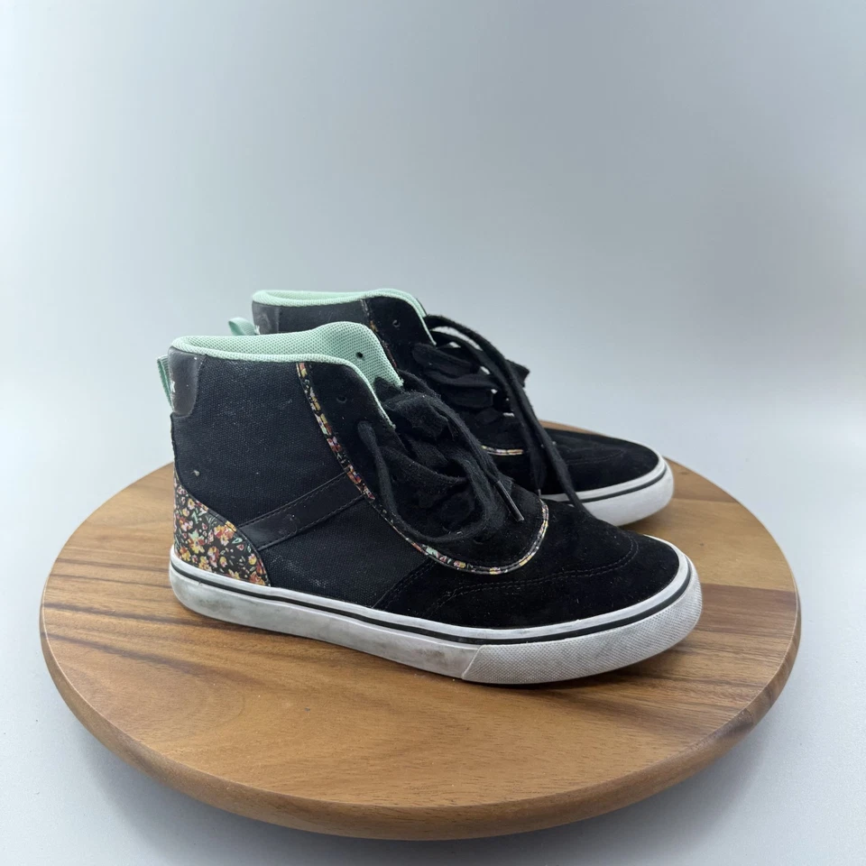 Tenis para mujer AIRWALK negros de caña alta de gamuza/lona genuinos talla 5 GGAK43G002 Foto 2 de 4