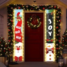 2 Pcs Christmas Hanging Porch 71 inches x 12 inches, As the Picture Shown