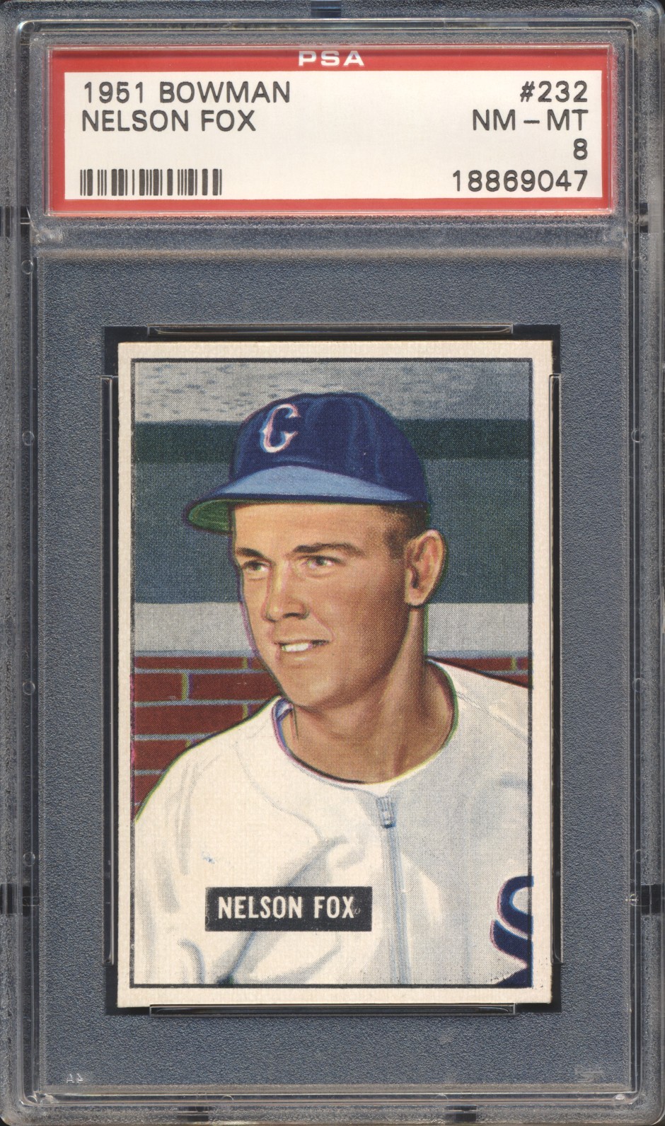 1951 Bowman Baseball Nellie Fox ROOKIE #232 PSA 8 WHITE SOX NMMT HOF (SET BREAK)