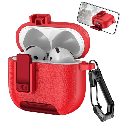 Für Neu Apple AirPods Pro 3. Gen 2025 Hülle Leder Ständer Stoßfest Armor Cover - Bild 37 von 41
