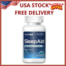 Sleep Aid, Diphenhydramine HCl 50mg, 250 Softgels, Supports Deeper Restful Sleep