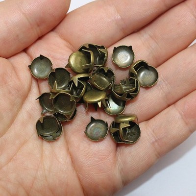 100 Silver Gold Bronze Tone Metal Dome Claw Punk Studs Rivets 10mm Belt Leather