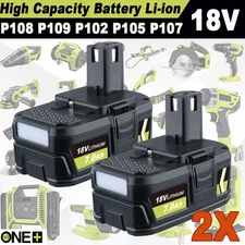 2x 18Volt P108 Lithium-Ion Battery Replace For Ryobi 18V P102 P107 P105 Battery