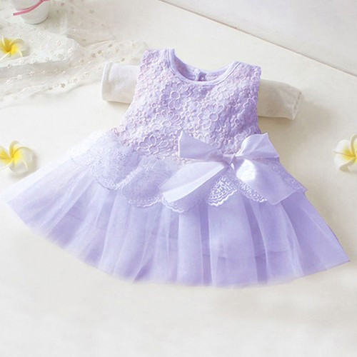 Niños Bebé Niñas Niño Pequeño Princesa Concurso Fiesta Tutú Encaje Arco Flor Vestido Floral - Imagen 5 de 7