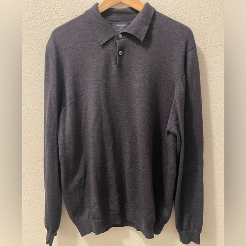 Suéter Brooks Brothers 346 para hombre 100 % lana merino azul marino XL - Imagen 1 de 8