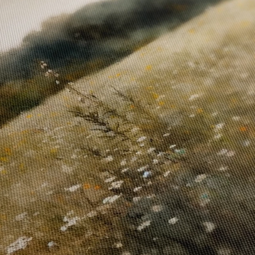 Vintage Countryside Landscape Fields Moody Muted Canvas Print Wall Hanging Art - Video 1 of 1