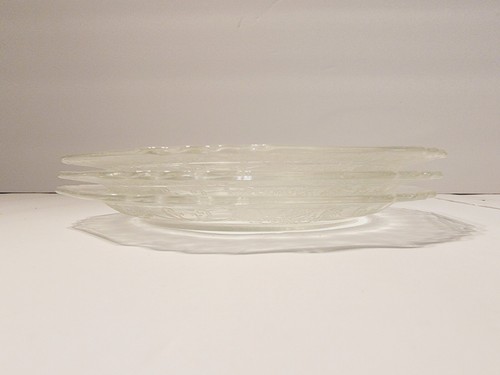 3 Hazel Atlas Florentine Elegant Glass Serving Plates Etched Vintage Depression - Picture 4 of 8
