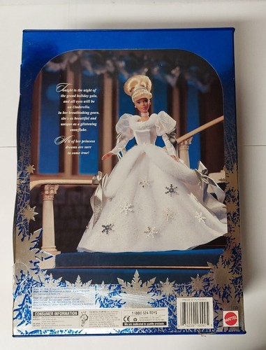 1996 Disney Cinderella Holiday Princess Barbie Spec. Ed 1st In Series NOS - Picture 3 of 6