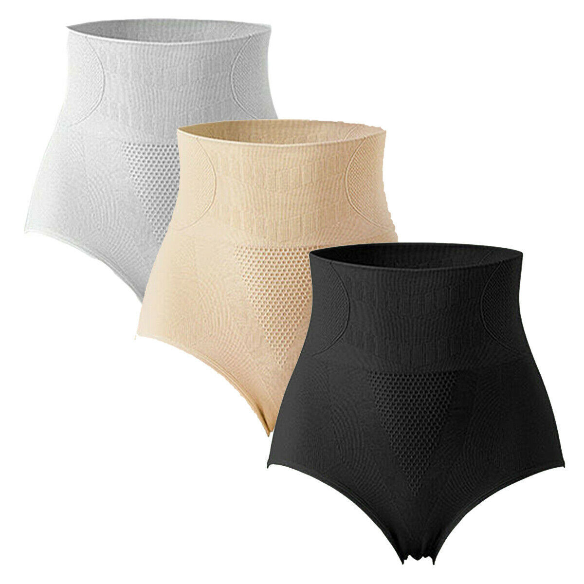 3 Pack Womens Shapewear Tummy Control Slimming Knickers High Waist