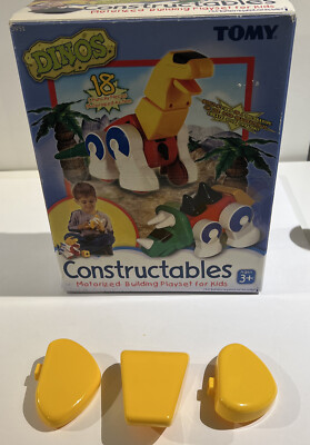 Tomy Constructables Dinos (3951) - Replacement PARTS - 3 Yellow Parts