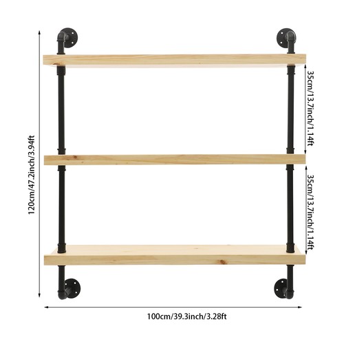 3-Tiers Wine Bottles Floating Shelves Display Storage Organizer for Home Bar - Picture 2 of 14