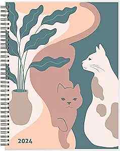 Rileys 2024 Weekly Planner - Cat Annual & Monthly Agenda Planner, Flexible