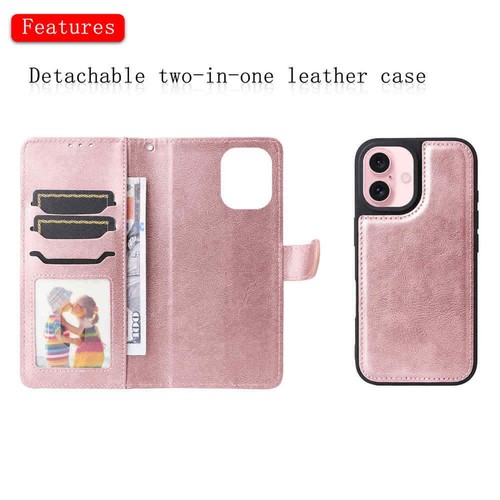 For iPhone 16 Pro 15 14 13 12 11 SE XR 7 8 Detachable Leather Wallet Case Cover - Picture 29 of 51