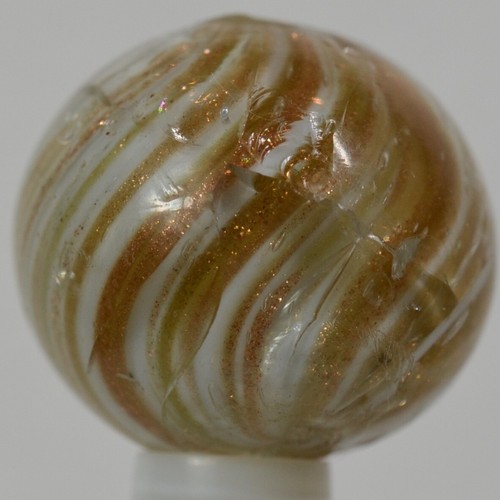 Handmade White Onionskin Lutz Marble, Larger 3/4 in, Polished, Germany, S1336 - Picture 5 of 8