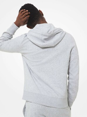 ミルク MK NWT MICHAEL KORS Men's Logo Tape Cotton Blend Zip-Up Hoodie