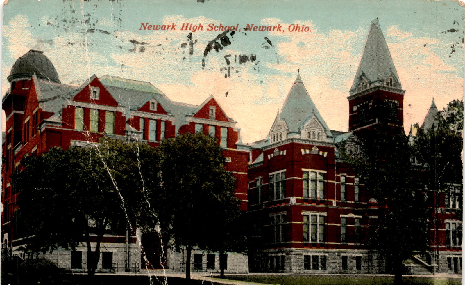 Vintage Newark High School Edna Lemmon Verda Lemmon Mt Ohio Postcard