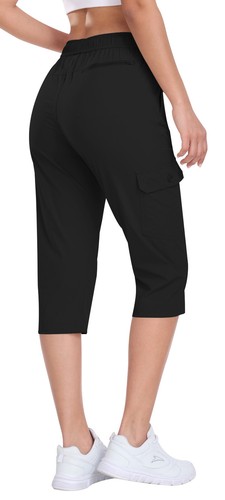Women Outdoor Hiking Cargo Capri Pant Lightweight Camping Travel School Bottom - Picture 30 of 96