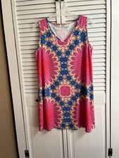 Sakurafina tie-dye Dress sleeveless hippie BoHo whimsy stretch X Large