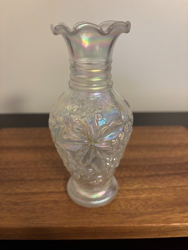 Imperial Clear Carnival Iridescent Glass Loganberry Small Bud Vase - Picture 9 of 9