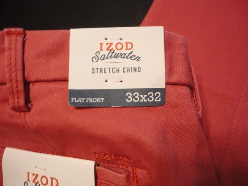 IZOD Salzwasser entspannte Klassiker Stretch Chino gerade Passform 33 W x 32L flache Vorderseite - Bild 9 von 10