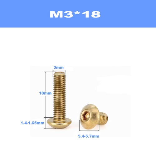 Brass Half Round Head Hex Socket Screw M2M2.5~M8M10 - Picture 29 of 62