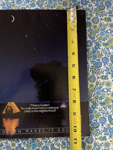 Vintage 1985 Molson Golden Beer Print Ad Couple Silhouette Tent Stars Moon - Bild 7 von 7