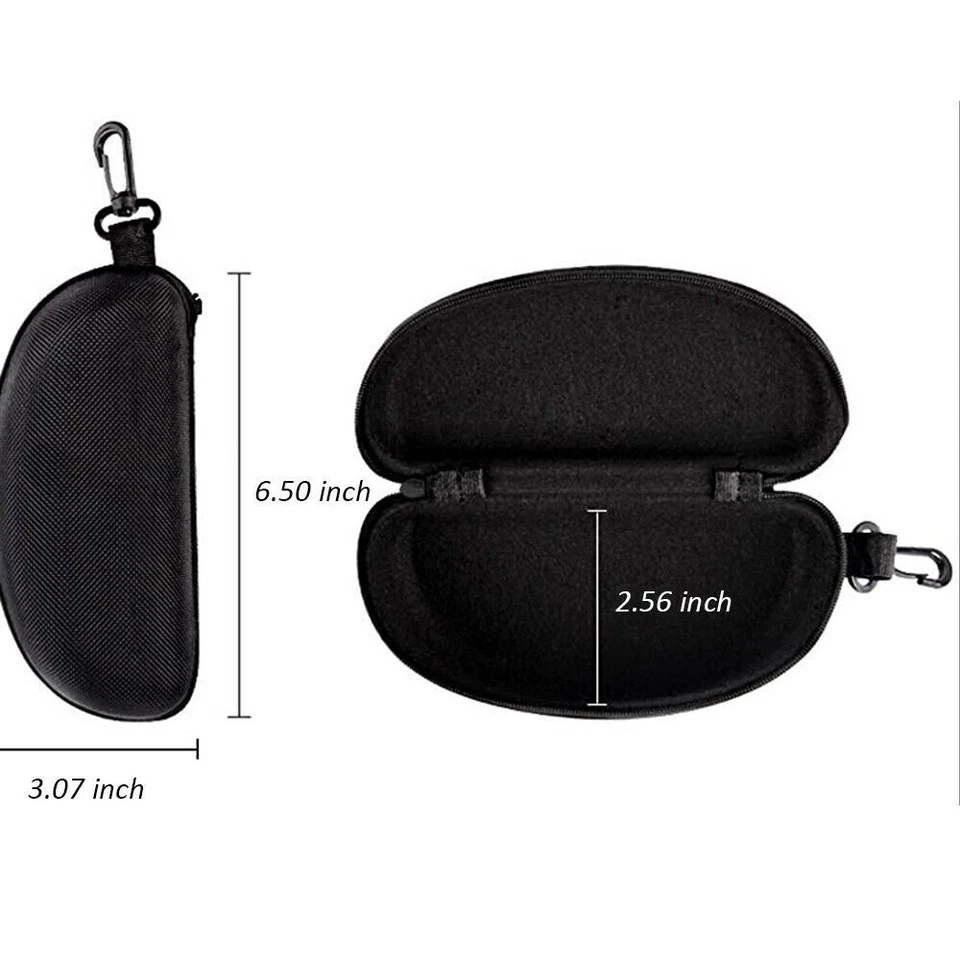 2 PIEZAS Estuche Portátil para Gafas de Sol Caja Protectora Clip para Cinturón Cremallera Dura Foto 2 de 4