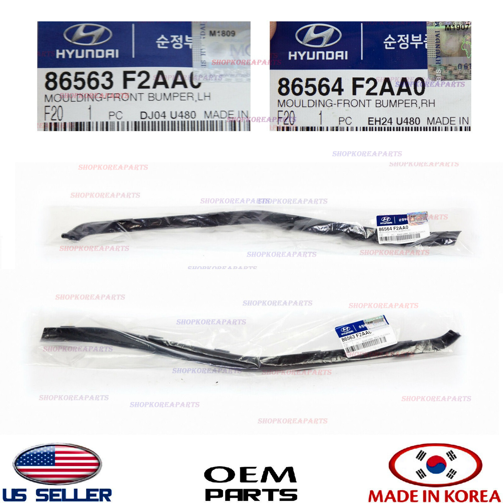 Front Bumper Lower Molding Right Left 2pcs Genuine Hyundai Elantra 
