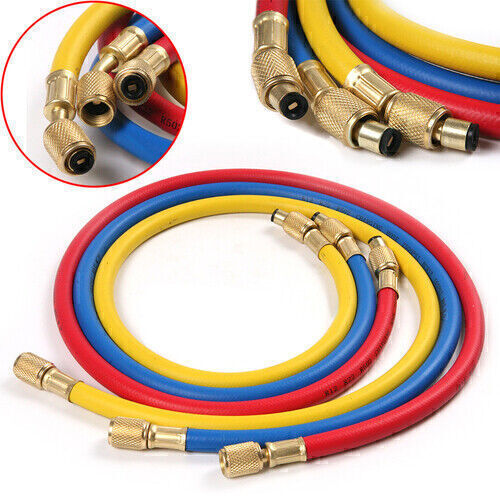 3tlg Monteurhilfe Klimaanlage Ladeschlauch für R134a Kältemittel R12 R22 R502 - Bild 3 von 5