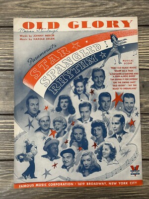 Vintage 1942 Old Glory Star Spangled Rhythm Sheet Music Johnny Mercer