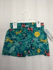 New Boys Swim Shorts Cat Jack 12 Months Toddler Easy On Off Blue Green Jungle