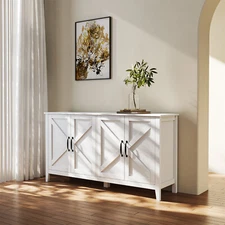 Sideboard Storage Cabinet Floor Cabinet with 4 Open Shelves for Living Room