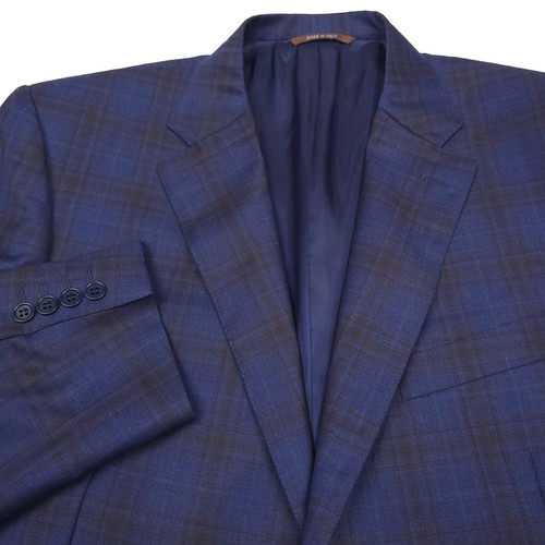 $1750 Canali Siena Blue Plaid Sport Coat Jacket Mens Size US 44R (Italy 54R) - Picture 2 of 11