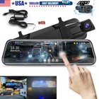 4K 10" Dash Cam Front and Rear Dual Dash Camera Rear Mirror Night Vision Camera