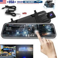 4K 10"Dash Cam Front and Rear Dual Dash Camera Rear Mirror Night Vision Camera