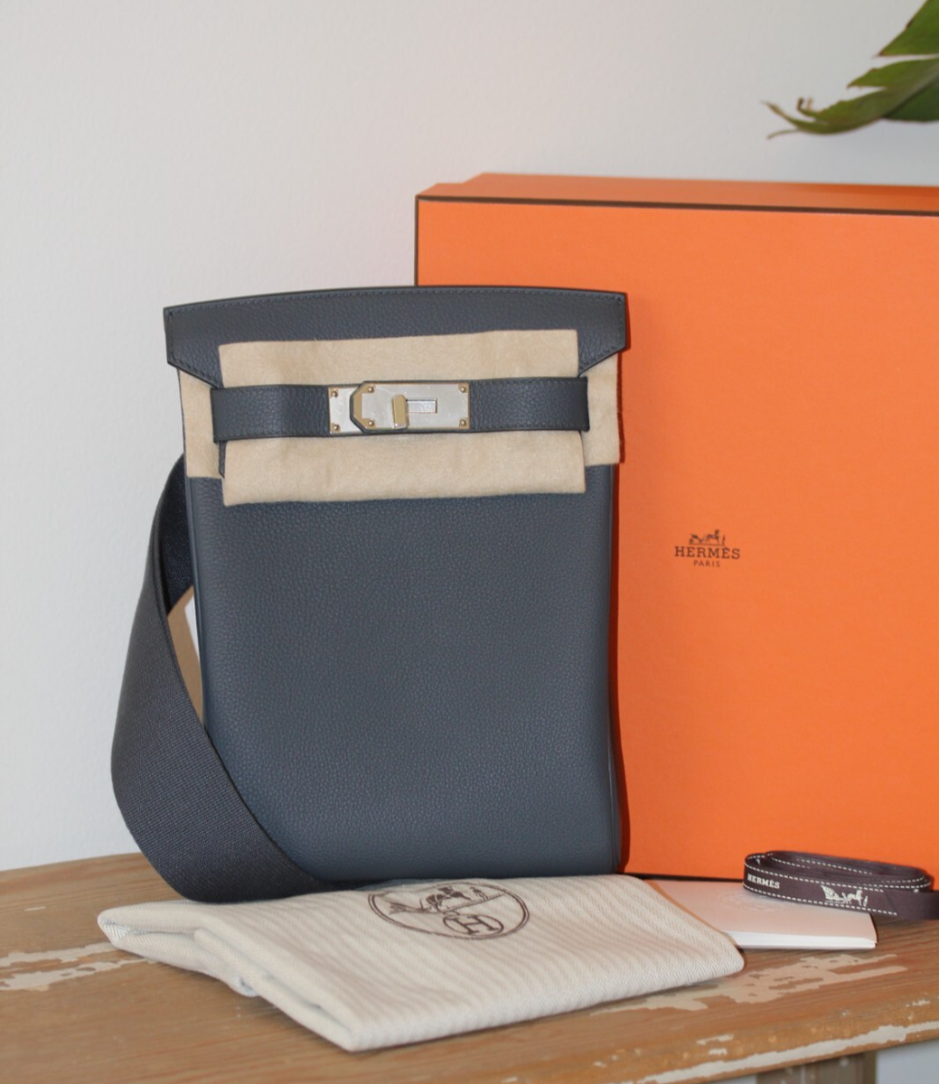 HERMES HAC A DOS PM Birkin Backpack W '24 Gris Misty Grey PHW Men